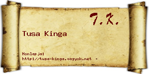 Tusa Kinga névjegykártya